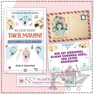 Çocuklar İçin Psikolojik Destek Serisi - Çocuklarda Obsesif Kompulsif Kişilik Bozukluğu - Kartpostal ve Ayraç – Emily R. Greenfield – Nesnel Yayınları kitap kapağı