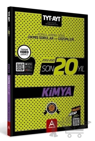 2022 TYT AYT Kimya Son 20 Yıl Konularına Göre Çıkmış Sorular ve Çözümleri – Kolektif – A Yayınları kitap kapağı