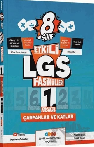 8. Sınıf Etkili LGS Fasikülleri Çarpan ve Katlar 1 – Burak Köse, Mustafa Işık – Etkili Matematik Yayınları kitap kapağı
