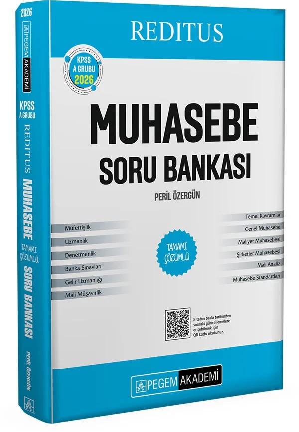2026 KPSS A Grubu Reditus Muhasebe Tamamı Çözümlü Soru Bankası – Pegem Akademi Yayıncılık kitap kapağı
