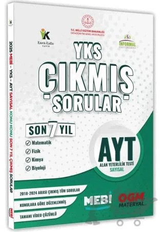2025 YKS-AYT MEBİ SAYISAL Çıkmış Soru Bankası Konu Konu Son 7 Yıl Video/PDF Çözümlü – Kolektif – Karakutu Yayın kitap kapağı