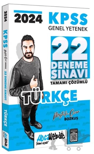 2024 KPSS GY Türkçe Tamamı Çözümlü 22 Deneme Sınavı – Mustafa Onur Bozkuş – HocaWebde Yayınları kitap kapağı