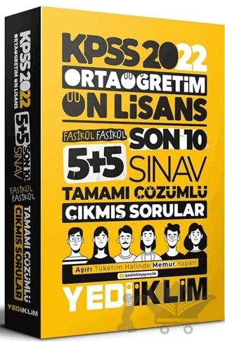 2022 KPSS Ortaöğretim Lise Ön Lisans GYGK Son 10 Sınav Çıkmış Sorular Çözümlü – Kolektif – Yediiklim Yayınları kitap kapağı