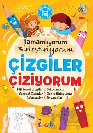 Çizgiler Çiziyorum - Tamamlıyorum Birleştiriyorum – Kolektif – Bıcırık Yayınları kitap kapağı