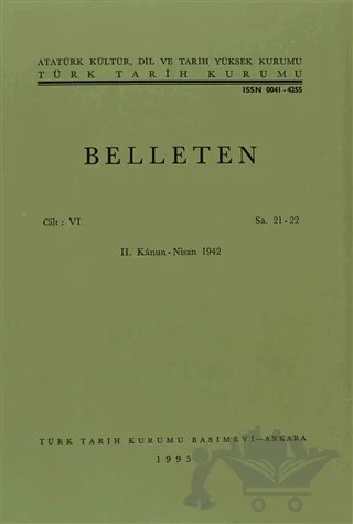 Belleten Sayı: 21-22 Cilt: 6 – Türk Tarih Kurumu Yayınları kitap kapağı