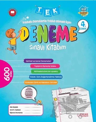 4. Sınıf Tek Deneme Sınavı Kitabım – Kolektif – Palme Yayınları kitap kapağı