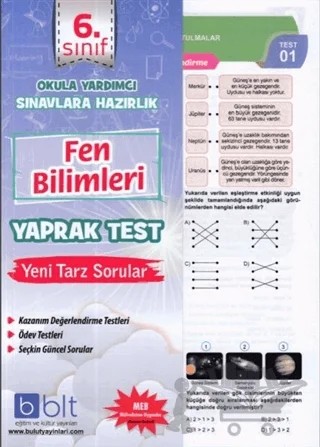 6. Sınıf Fen Bilimleri Yaprak Test – Kolektif – Bulut Eğitim ve Kültür Yayınları kitap kapağı