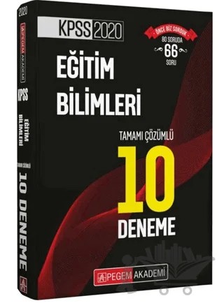 2020 KPSS Eğitim Bilimleri Tamamı Çözümlü 10 Deneme – Kolektif – Pegem Akademi Yayıncılık kitap kapağı