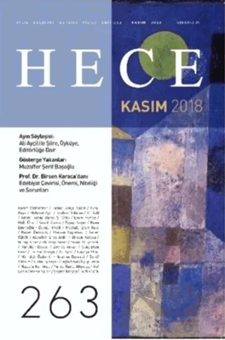 Hece Aylık Edebiyat Dergisi Yıl: 22 Sayı: 263 Kasım 2018 – Hece Dergisi kitap kapağı