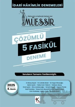 Müessir İdari Hakimlik Denemeleri - 2025 Çözümlü 5 Deneme – Kolektif – Kuram Kitap kitap kapağı