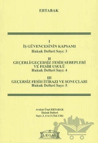 Hukuk Defteri Sayı: 3-4-5 (Tek Cilt) – Ünal Ertabak – Legal Yayıncılık kitap kapağı