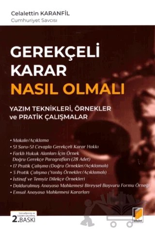 Gerekçeli Karar Nasıl Olmalı – Celalettin Karanfil – Adalet Yayınevi kitap kapağı