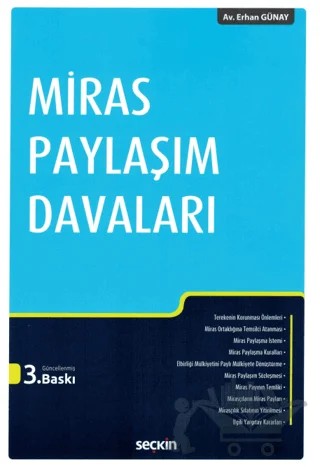 Miras Paylaşım Davaları – Erhan Günay – Seçkin Yayıncılık kitap kapağı