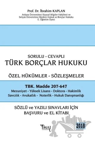 2018 Sorulu - Cevaplı Borçlar Hukuku Özel Hükümler Sözleşmeler – İbrahim Kaplan – İmaj Yayıncılık kitap kapağı