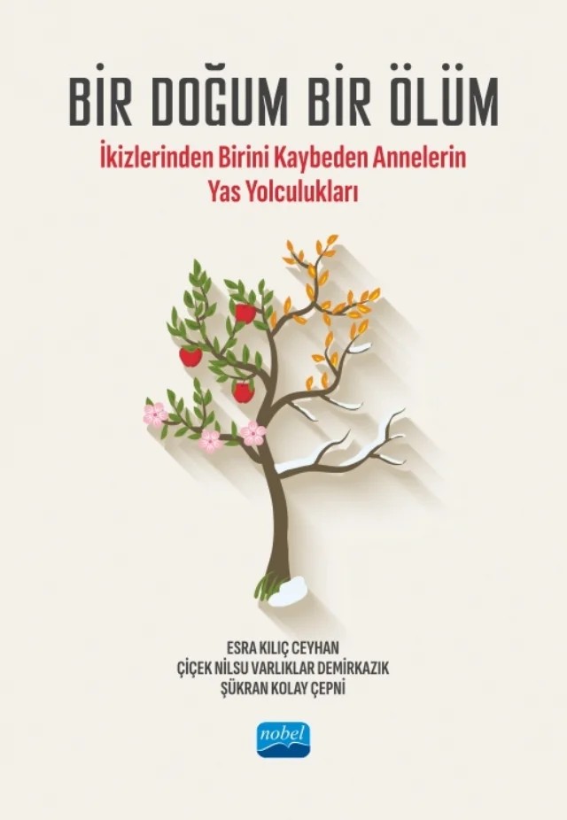 BİR DOĞUM BİR ÖLÜM - İkizlerinden Birini Kaybeden Annelerin Yas Yolculukları – Esra Kılıç Ceyhan, Çiçek Nilsu Varlıklar Demirkazık, Şükran Kolay Çepni – Nobel Akademik Yayıncılık kitap kapağı