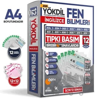 2025 YÖKDİL İngilizce Fen Bilimleri ÖSYM Çıkmış Soru Tıpkı Basım Deneme Paketi 12li Türkiye Geneli – Kolektif – Karakutu Yayın kitap kapağı