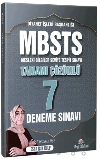 2026 Diyanet İşleri Başkanlığı Mesleki Bilgiler Seviye Tespit Sınavı MBSTS Tamamı Çözümlü 7 Deneme Sınavı – Esra Işık Kulp – Dizgi Kitap kitap kapağı