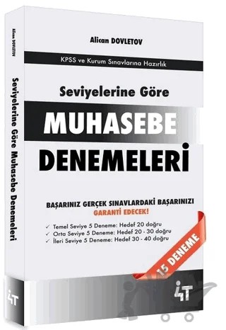 Seviyelerine Göre Muhasebe Denemeleri – Alican Dovletov – 4T Yayınları kitap kapağı