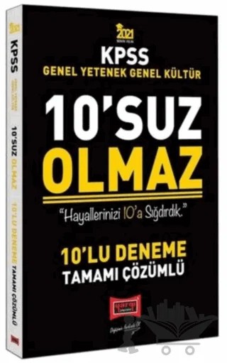 2021 KPSS Genel Yetenek Genel Kültür 10'suz Olmaz Tamamı Çözümlü 10 Deneme – Kolektif – Yargı Yayınevi kitap kapağı