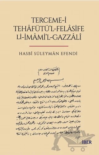 Terceme-i Tehafütü'l-Felasife Li-İmami'l-Gazzali – Hasbi Süleyman Efendi – İBER kitap kapağı