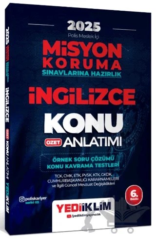 2025 PAEM Misyon Koruma Sınavlarına Hazırlık İngilizce Özet Konu Anlatımı (Örnek Soru Çözümü - Konu Kavrama Testleri) – Kollektif – Yediiklim Yayınları kitap kapağı