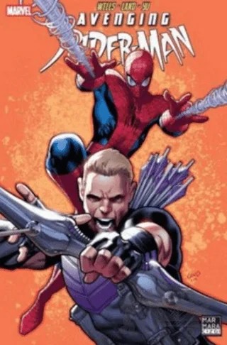 Avenging Spiderman 02 - Hawkeye ve Captain America – Zeb Wells – Marmara Çizgi kitap kapağı