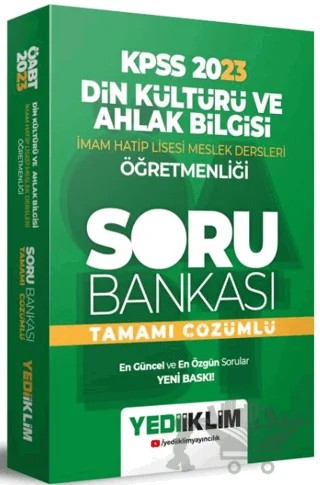 2023 ÖABT Din Kültürü ve Ahlak Bilgisi Öğretmenliği Tamamı Çözümlü Soru Bankası – Kolektif – Yediiklim Yayınları kitap kapağı