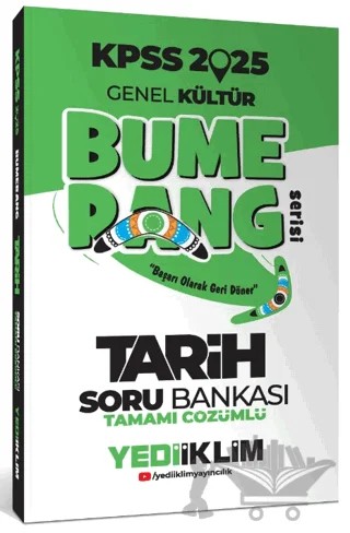 2025 KPSS Genel Kültür Bumerang Tarih Tamamı Çözümlü Soru Bankası – Kolektif – Yediiklim Yayınları kitap kapağı