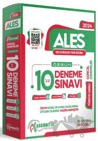 2024 ALES 10lu Paket Deneme Sınavı Özgün Yeni Nesil Türkiye Geneli Kurumsal Çözümlü – Kolektif – Anamorfik Yayınları kitap kapağı
