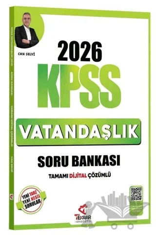 2026 KPSS Vatandaşlık Soru Bankası Çözümlü – Can Selvi – Tekrar Akademi Yayınları kitap kapağı