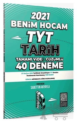 YKS TYT Tarih 40 Deneme – Sadettin Akyayla – Benim Hocam Yayınları kitap kapağı