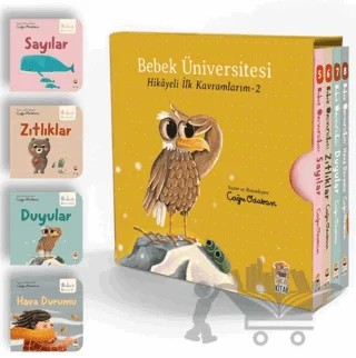 Bebek Üniversitesi 2 - Hikayeli İlk Kavramlarım Set (4 Kitap) – Çağrı Odabaşı – Sincap Kitap kitap kapağı