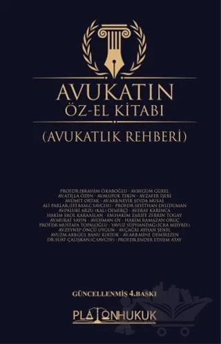 Avukatın Öz El Kitabı Avukatlık Rehberi – Kolektif – Platon Hukuk kitap kapağı