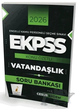 2026 EKPSS Vatandaşlık Konu Özetli Soru Bankası – Cesur Erdem – Pelikan Tıp Teknik Yayıncılık kitap kapağı