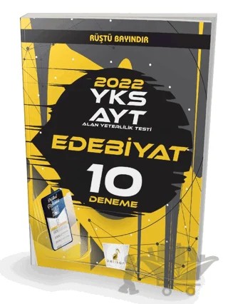 YKS AYT Edebiyat Dijital Çözümlü 10 Deneme Sınavı – Rüştü Bayındır – Pelikan Tıp Teknik Yayıncılık kitap kapağı