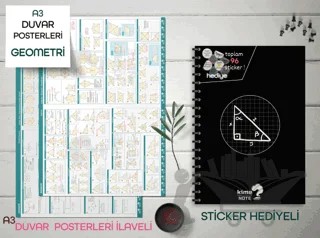 TYT Kareli Geometri Okul Defteri Konu Anlatımlı 2 Büyük Poster ve 96 Sticker Hediye 9-10-11-12.Sınıfa Uygun – Kolektif – Kime Note kitap kapağı