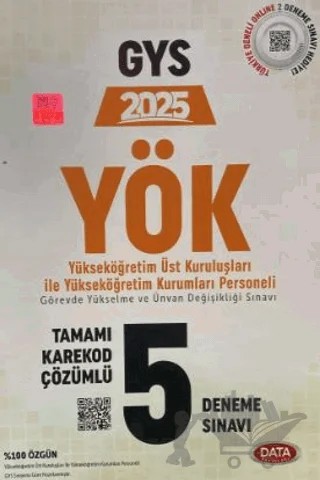 2025 YÖK Üst Kuruluşları ile YÖK Personeli GYS 5 Deneme Sınavı - Karekod Çözümlü – Kolektif – Data Yayınları kitap kapağı
