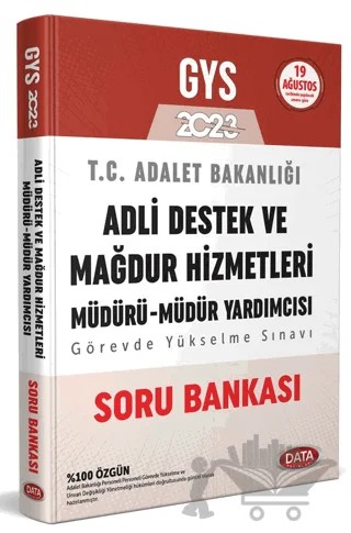 2023 GYS Adalet Bakanlığı Adli Destek ve Mağdur Hizmetleri Müdürü - Müdür Yardımcısı Soru Bankası – Kolektif – Data Yayınları kitap kapağı