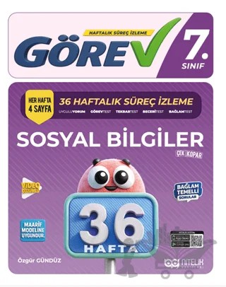 7. Sınıf Görev Sosyal Bilgiler 36 Haftalık Süreç İzleme Kitabı – Özgür Gündüz – Nitelik Yayınları kitap kapağı