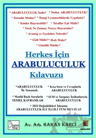 Herkes İçin Arabuluculuk Kılavuzu – Hakan Karcı – Kaptan Kitap kitap kapağı