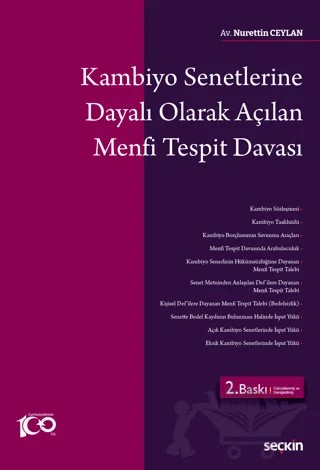 Kambiyo Senetlerine Dayalı Olarak Açılan Menfi Tespit Davası – Nurettin Ceylan – Seçkin Yayıncılık kitap kapağı
