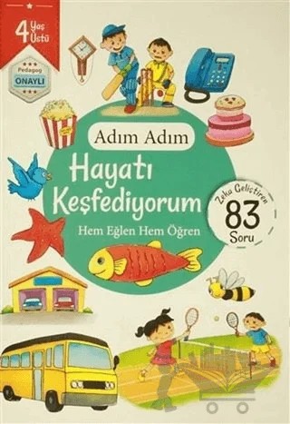 Adım Adım Hayatı Keşfediyorum 4 Yaş - Zeka Geliştiren 83 Soru – Kolektif – Revzen Kitap kitap kapağı