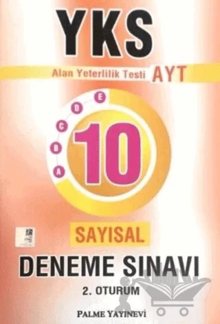YKS AYT 2. Oturum 10 Sayısal Deneme Sınavı – Kolektif – Palme Yayınları kitap kapağı