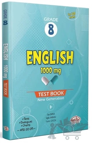 8. Sınıf English 1000 MG Test Book – Ceylan Çekcen, Oya Baysa, Tuğba Karasu – Editör Yayınevi kitap kapağı