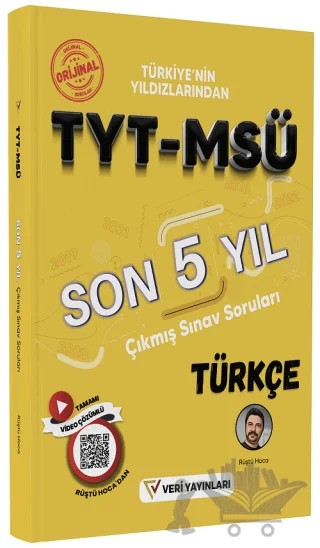 TYT MSÜ Türkçe Son 5 Yıl Çıkmış Sınav Soruları – Rüştü Hoca – Veri Yayınları kitap kapağı
