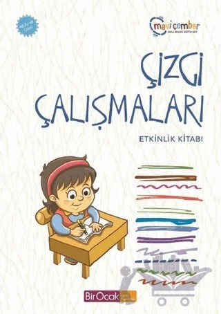 Çizgi Çalışmaları Etkinlik Kitabı (48 Ay ve Üzeri) - Mavi Çember Okul Öncesi Eğitim – Kolektif – Bir Ocak Yayınları kitap kapağı
