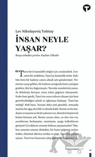 İnsan Ne İle Yaşar? – Lev Nikolayeviç Tolstoy – Turkuvaz Kitap kitap kapağı