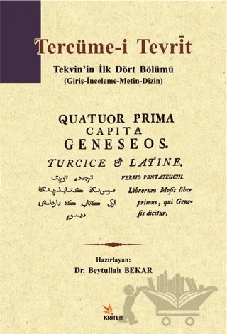 Tercüme-i Tevrìt – Beytullah Bekar – Kriter Yayınları kitap kapağı