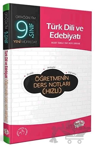 9. Sınıf Türk Dili ve Edebiyatı Öğretmenin Ders Notları (Hızlı) – Kolektif – Editör Yayınevi kitap kapağı