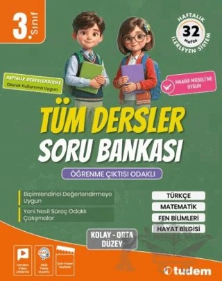 3. Sınıf Tüm Dersler Soru Bankası – Kolektif – Tudem Yayınları kitap kapağı